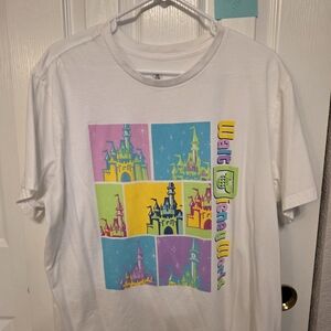 Disney White Tee with Colorful Castle Design